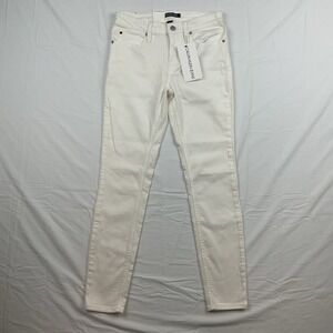 Calvin Klein White Skinny Jeans Size 4‎ Mid Rise Stretch Denim CK NWT Minimalist
